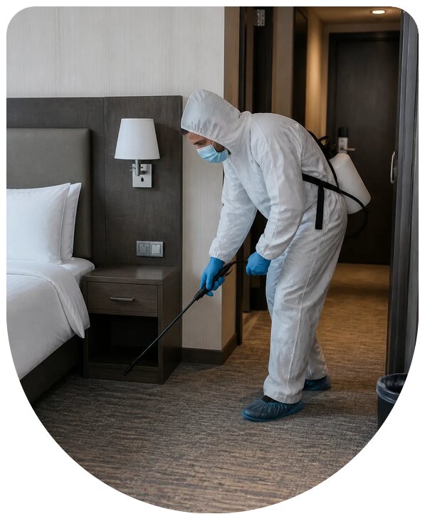 Профессиональная дезинсекция гостиницы от насекомых в Уссурийске